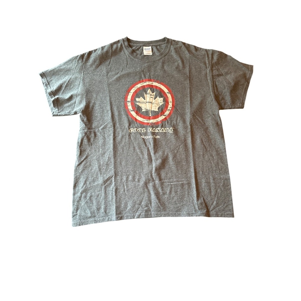 Cool Canada Niagara Falls T-Shirt L Gray Gildan Ultra Cotton/Polyester